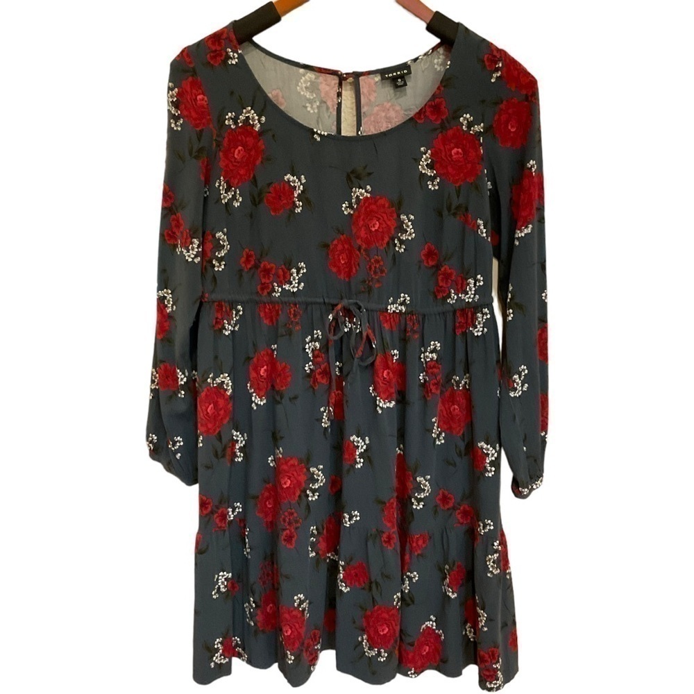 TORRID DRESS GRAY RED FLOWERS SIZE 0